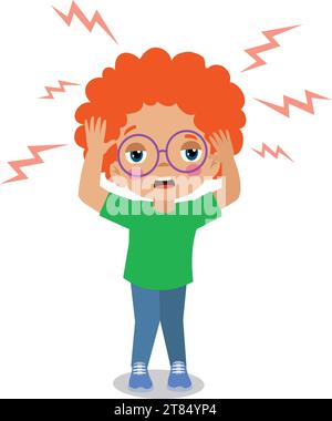 cute sick boy with a headache Stock Vector Image & Art - Alamy