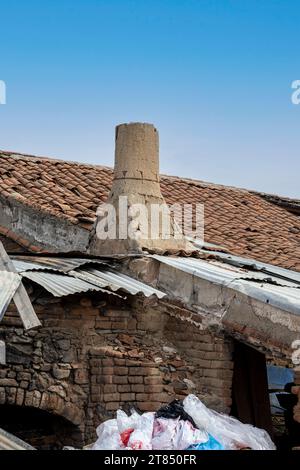 the chimney of a disused pottery kiln as all ceramic firing is done in electric operated kilns photographed at Olaria O Patalim, Patalim Pottery Facto Stock Photo