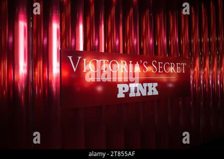 The Victoria's Secret store in New Bond Street Mayfair is pictured with  Christmas garlands around its windows Stock Photo - Alamy