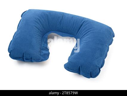 an inflatable travel cervical pillow isolated on a white background with clipping path Stock Photo