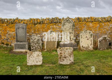 St Boniface Kirk church graveyard, Papa Westray, Orkney, UK 2023 Stock Photo