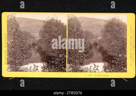 James Valentine The Glen finglas valley in the Trossachs, Stirling, Scotland. Albumin paper, on the box box / stereo format around 1865 Stock Photo
