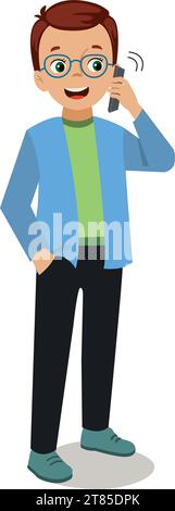 man talking on the phone Stock Vector