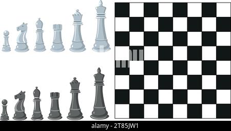 Collection of chess figures. Vector illustration Stock Vector