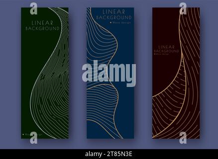 A pattern of wavy lines. Luxurious abstract background. Interior design, wallpaper, textures, textiles. An option for packaging, banners and creative Stock Vector