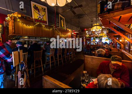 German cuisine and home-brewed beer at the Vierling Restaurant & Marquette Harbor Brewery, Marquette, United States Stock Photo