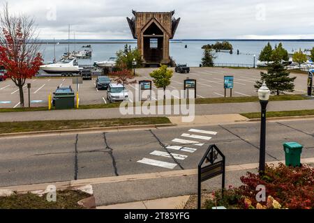 The Lower Harbor Ore Dock in downtown Marquette is no longer in operation. Marquette, United States Stock Photo