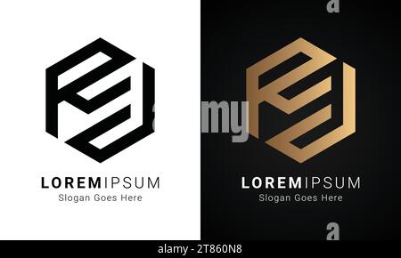 Luxury Initial RL or LR Monogram Text Letter Logo Design Stock Vector