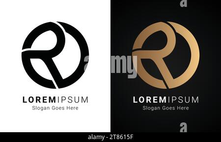 Luxury Initial RO or OR Monogram Text Letter Logo Design Stock Vector