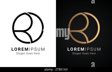 Luxury Initial RO or OR Monogram Text Letter Logo Design Stock Vector