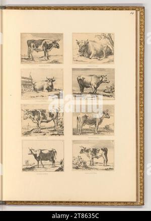 Paulus Potter (Ausführende r Künstler in) Various cattle. etching 1650-1706 , 1650/1706 Stock Photo