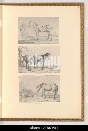 Paulus Potter (Ausführende r Künstler in) Various horses. etching 1652 , 1652 Stock Photo