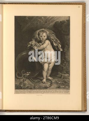 Pieter de Jode II (Engraver) Savior of the world. Copper engraving print 1661 , 1661 Stock Photo