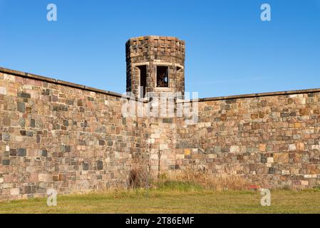 Walls of the Jackson Historic Prison, opened in 1839, in Jackson, Michigan. Stock Photo