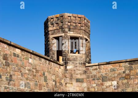 Walls of the Jackson Historic Prison, opened in 1839, in Jackson, Michigan. Stock Photo