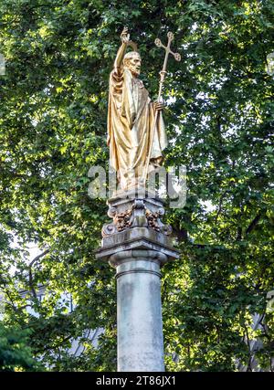 Statue of St. Paul By St. Pauls Cathedral London UK Stock Photo