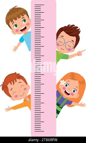 Height Measure For Little Children Stock Vector