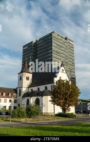 St. Heribert Church, Greek-Orthodox church in the Deutz district of Cologne, next to the headquarters of LANXESS Germany GmbH Stock Photo