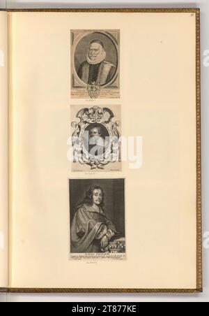 Pieter de Jode II (Engraver) Portraits. Copper engraving print 1626-1674 , 1626/1674 Stock Photo