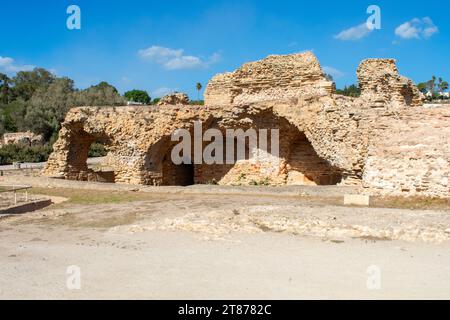 Ruins of Ancient city Carthage near Tunis, Tunisia. Archaeological site, North Africa Stock Photo