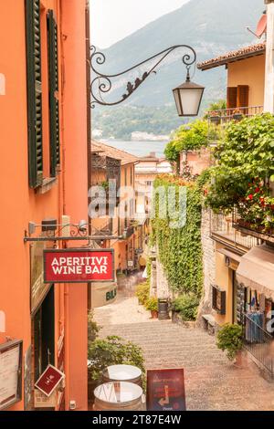 Bellagio Italy Famous Street Salita Serbelloni on a sunny day Stock Photo