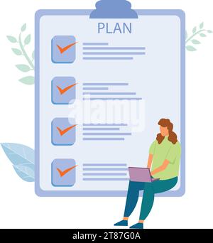 Management concept. Successful business project planning, development and scheduling Stock Vector