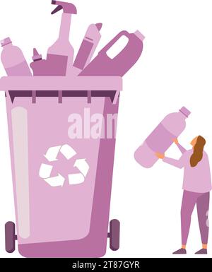 Trash Recycling Flat Set Pro Vector Stock Vector