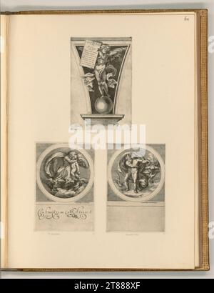 Cherubino Alberti (Engraver) Mythological representations in medallions. Copper engraving print 1570-1615 , 1570/1615 Stock Photo
