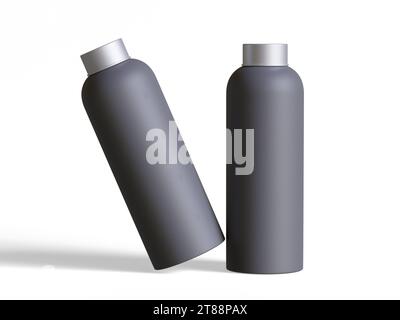 Bottle thumbler realistic render 3D illustration, mockup logo presentation realistic texture Stock Photo