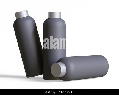 Bottle thumbler realistic render 3D illustration, mockup logo presentation realistic texture Stock Photo