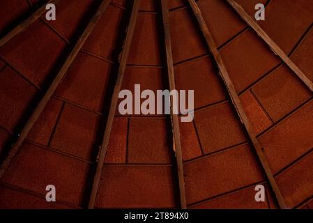 Background from rusty sheets of roofing iron Stock Photo