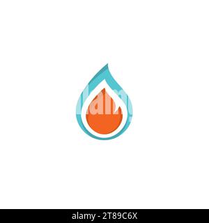 Water Fire Logo Symbol. Fire and Water Icon Stock Vector