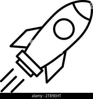 Linear rocket icon as a creative idea concept Stock Vector