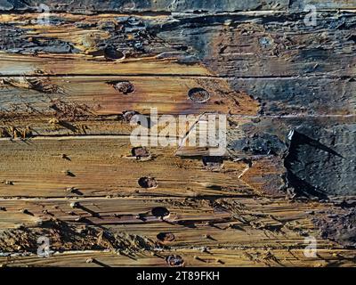 Background from old rotten wooden boards Stock Photo