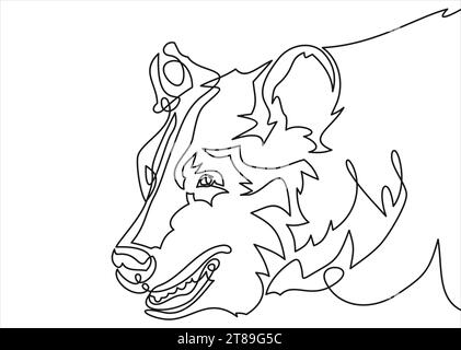 Continuous one line drawing. Panda bear symbol. Logo of the panda ...