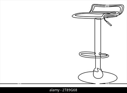 one line drawing of isolated vector object - modern chair Stock Vector