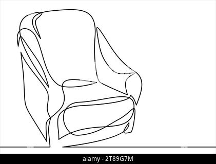 armchair vector-continuous line drawing Stock Vector