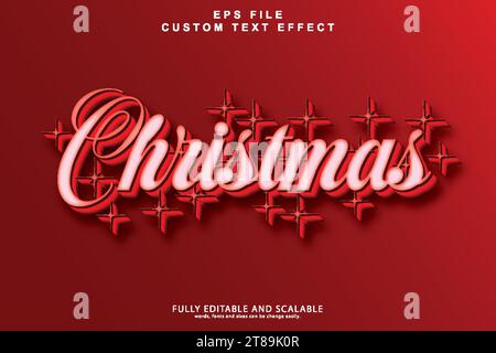 Christmas 3d editable premium text effect Stock Vector