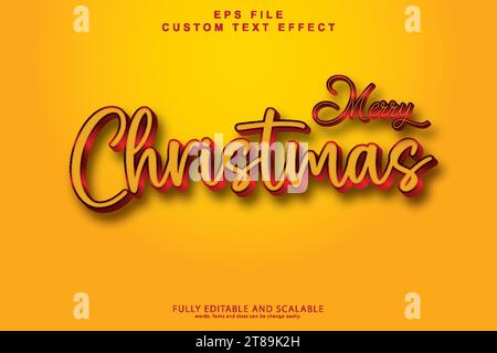 Christmas 3d editable premium text effect Stock Vector