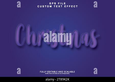 Christmas 3d editable premium text effect Stock Vector