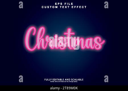 Christmas 3d editable premium text effect Stock Vector