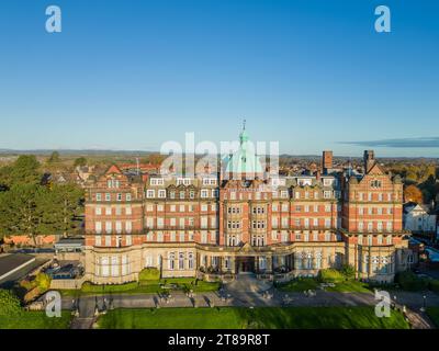 Harrogate, Yorkshire United Kingdom. Aerial view of The Majestic Hotel Harrogate North Yorkshire. Historic hotel in the spa town Stock Photo