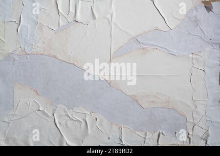 Peeled white poster paper background Stock Photo