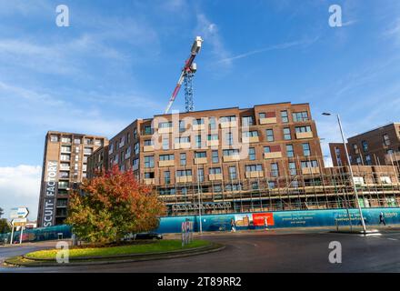 Modern apartments residential development, Huntley Wharf Biscuit Factory, Reading, Berkshire, England, UK Stock Photo