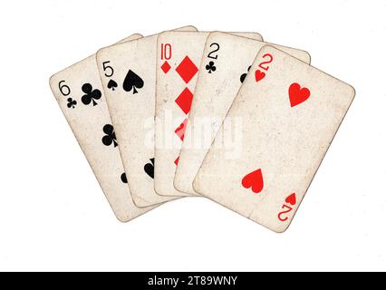 Poker hand two pair twos Cut Out Stock Images & Pictures - Alamy