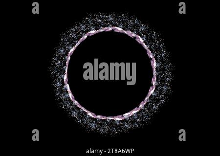 circle light frame on black background Stock Photo