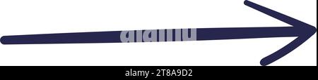 Vector Icon of a Thin, Long Arrow Pointing to the Right. Stock Vector