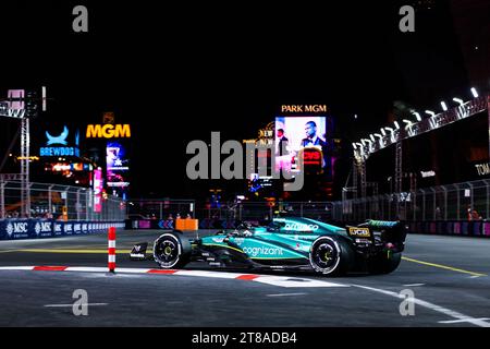 Las Vegas, Nevada, USA. 19th Nov 2023. 14 ALONSO Fernando (spa), Aston Martin F1 Team AMR23, action during the 2023 Formula 1 Heineken Silver Las Vegas Grand Prix, 21th round of the 2023 Formula One World Championship from November 17 to 19, 2023 on the Las Vegas Strip Circuit, in Las Vegas, USA - Photo Antonin Vincent/DPPI Credit: DPPI Media/Alamy Live News Stock Photo