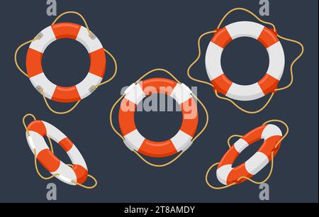 Lifebuoy cartoon elements Stock Vector