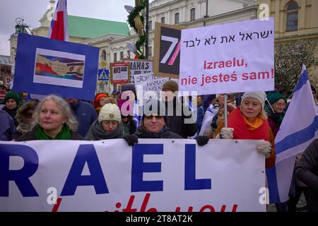 Warsaw, Mazovian, Poland. 19th Nov, 2023. Demonstration organized by the Israeli Embassy (Credit Image: © Hubert Mathis/ZUMA Press Wire) EDITORIAL USAGE ONLY! Not for Commercial USAGE! Credit: ZUMA Press, Inc./Alamy Live News Stock Photo